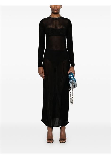 abito lungo morphing pinstripes donna nero in poliammide JEAN PAUL GAULTIER | 24/31-F-RO270-T570-0000